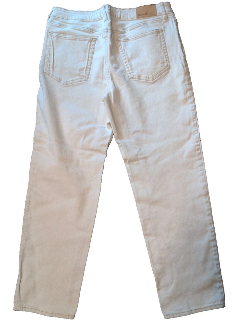 Seven 7 Ladies High Rise Slim Straight Jean Bone Off White Seven7 Size 12